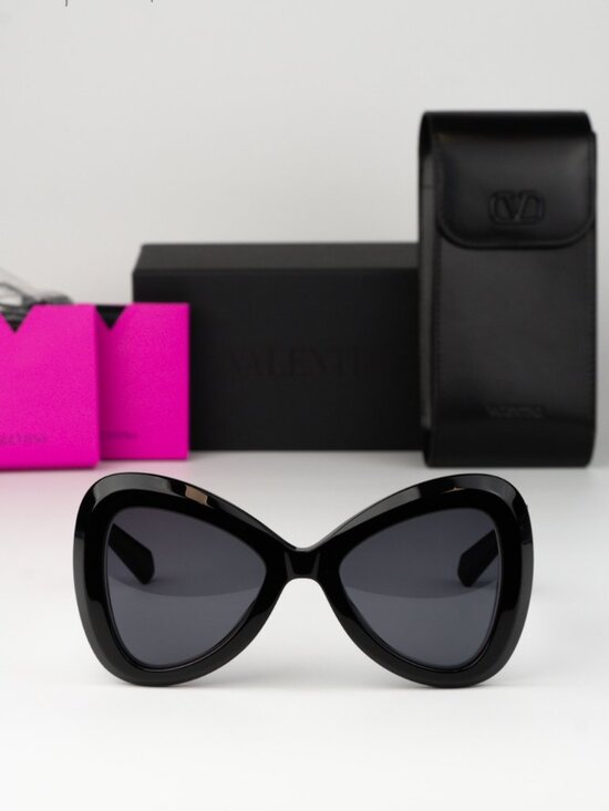 Valentino Women Sunglasses Black Grey Butterfly V-GOLD III VLS-138 A BRAND NEW main image 8